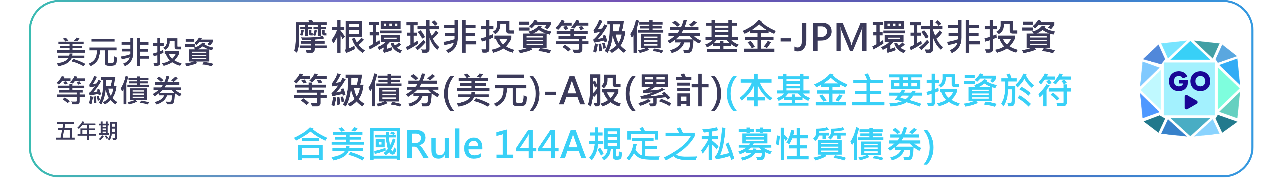 摩根環球非投資等級債券基金-JPM環球非投資等級債券(美元) - A股(累計)